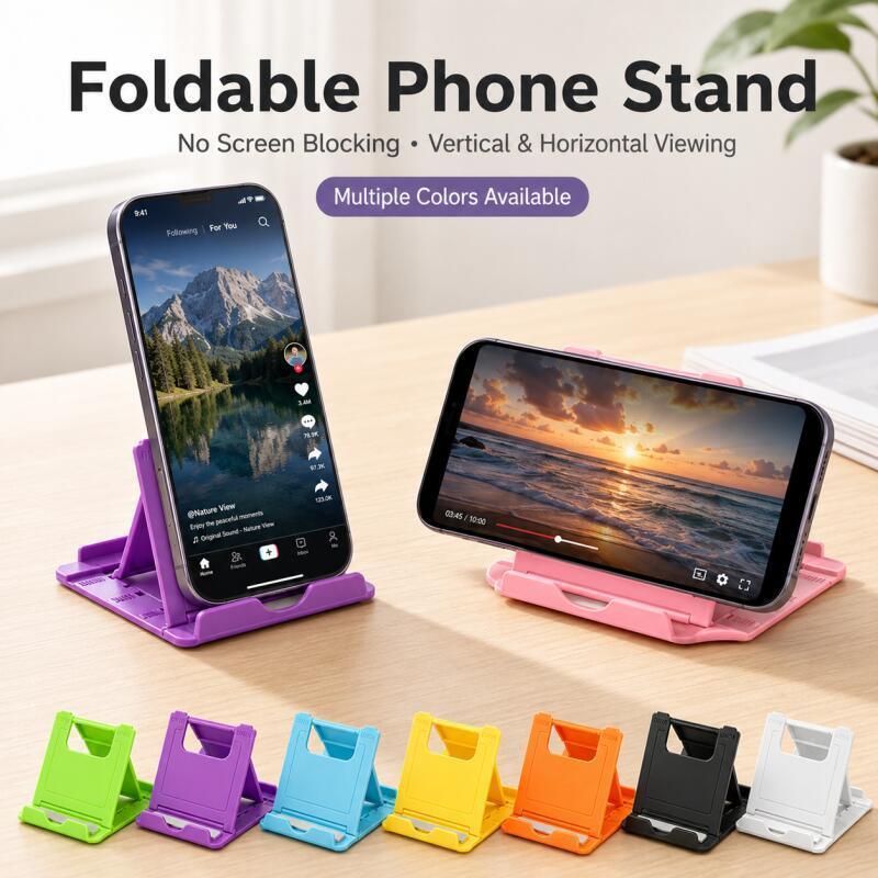 Essential Tablet Accessories - Foldable Phone Stand, Adjustable Portable Desktop
