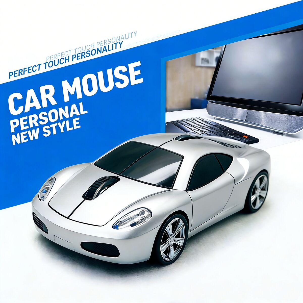 Kids Tablet With Accessories - Ergonomic Wireless Sports Car Mouse USB