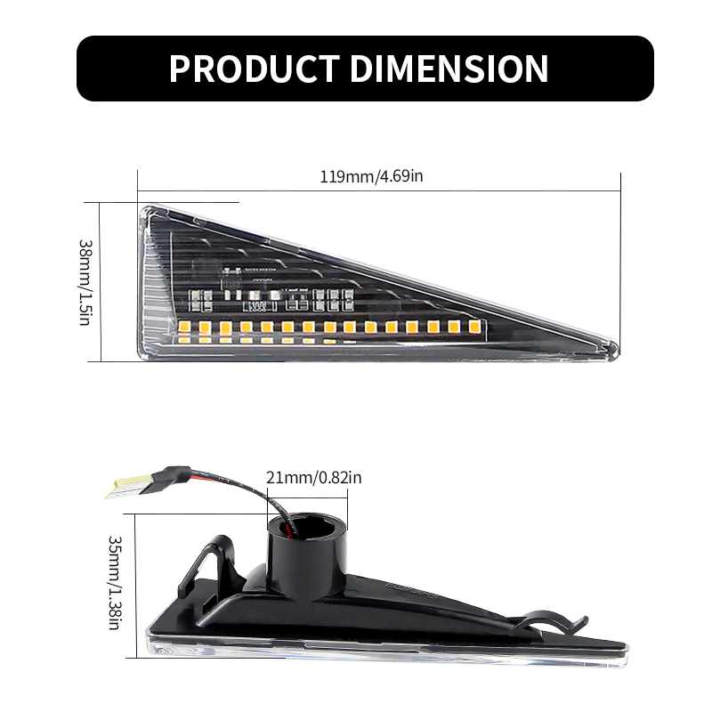 2PCS LED Turn Signal Side Mark - Tablet Accessories Aesthetic recension och pris