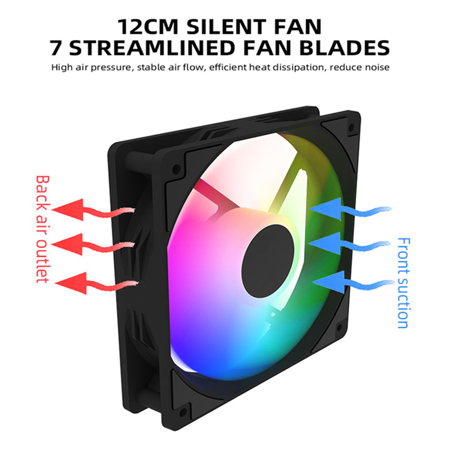 120mm PC Case Fan 12V RGB Cycl - Tablet Accessories Aesthetic recension och pris